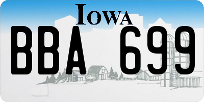 IA license plate BBA699