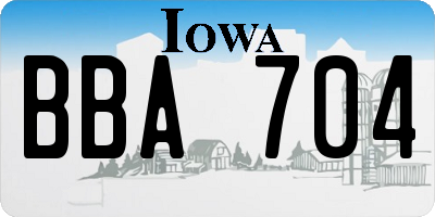 IA license plate BBA704