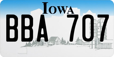 IA license plate BBA707
