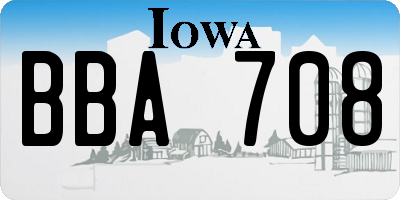 IA license plate BBA708