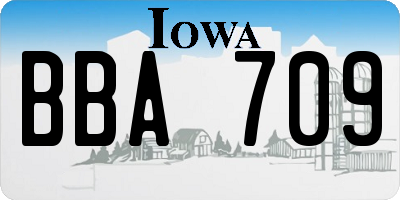 IA license plate BBA709