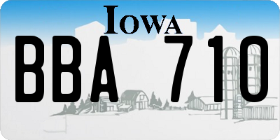 IA license plate BBA710