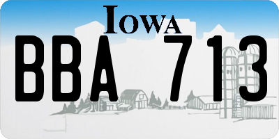 IA license plate BBA713