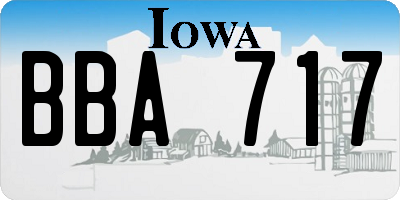 IA license plate BBA717