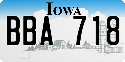 IA license plate BBA718