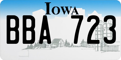 IA license plate BBA723