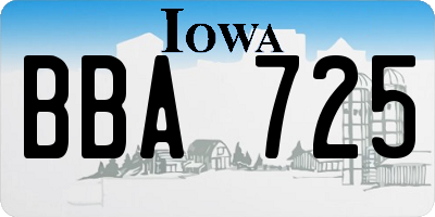 IA license plate BBA725