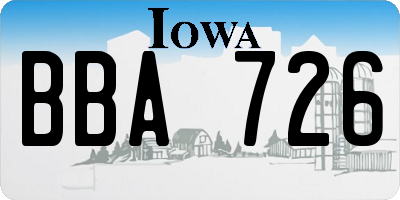 IA license plate BBA726