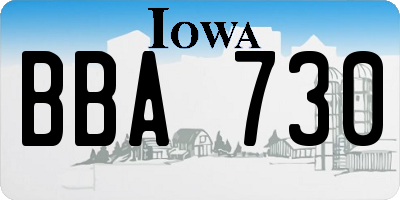 IA license plate BBA730