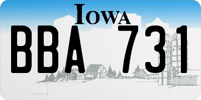 IA license plate BBA731