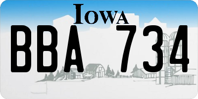 IA license plate BBA734