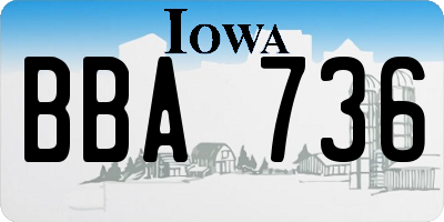 IA license plate BBA736
