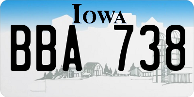 IA license plate BBA738