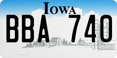 IA license plate BBA740