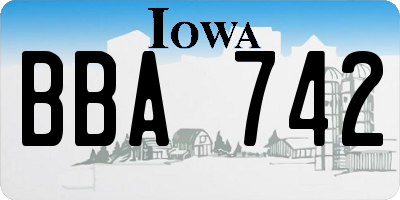 IA license plate BBA742