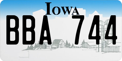 IA license plate BBA744