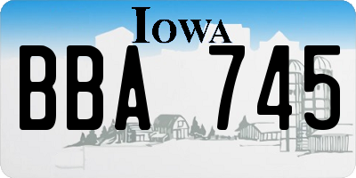 IA license plate BBA745