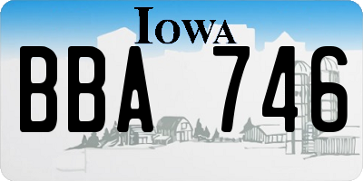 IA license plate BBA746