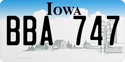 IA license plate BBA747
