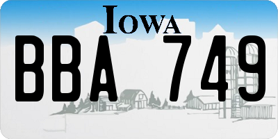 IA license plate BBA749