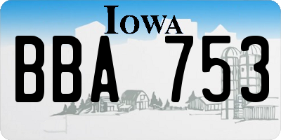 IA license plate BBA753