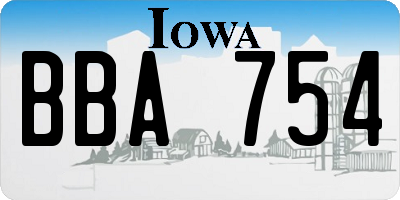 IA license plate BBA754