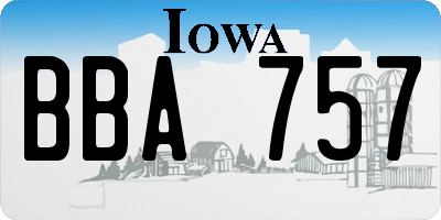 IA license plate BBA757
