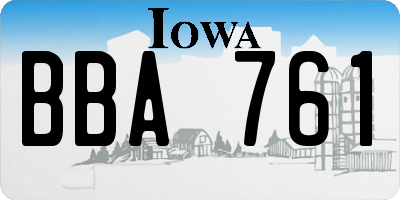 IA license plate BBA761