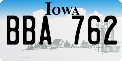 IA license plate BBA762