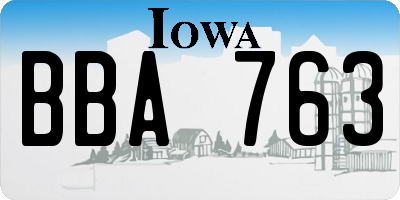 IA license plate BBA763