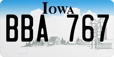 IA license plate BBA767