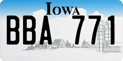 IA license plate BBA771