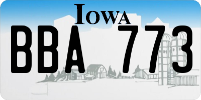 IA license plate BBA773