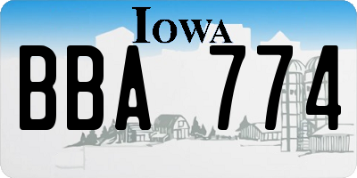 IA license plate BBA774