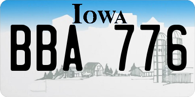 IA license plate BBA776