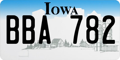 IA license plate BBA782