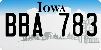 IA license plate BBA783