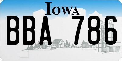 IA license plate BBA786
