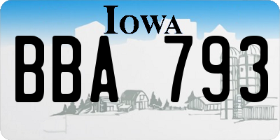 IA license plate BBA793