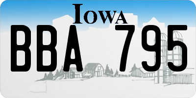 IA license plate BBA795