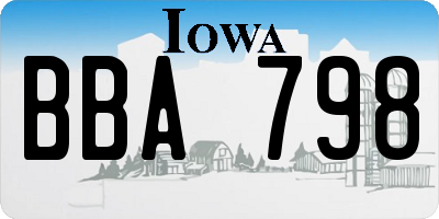IA license plate BBA798