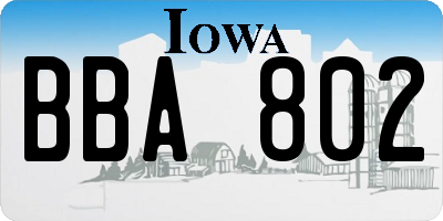 IA license plate BBA802