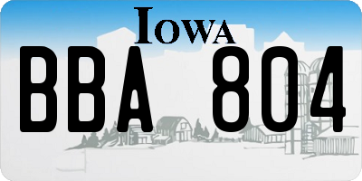 IA license plate BBA804
