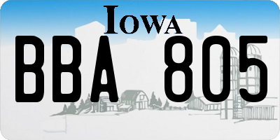 IA license plate BBA805