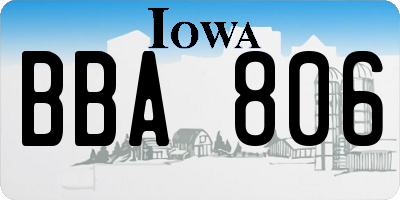 IA license plate BBA806