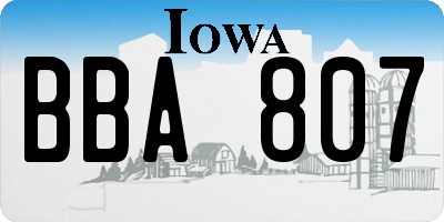 IA license plate BBA807