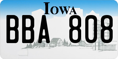 IA license plate BBA808