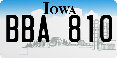 IA license plate BBA810