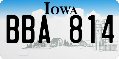 IA license plate BBA814