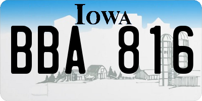 IA license plate BBA816